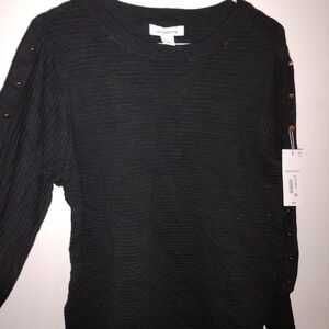 Black Sweater with Button Details
